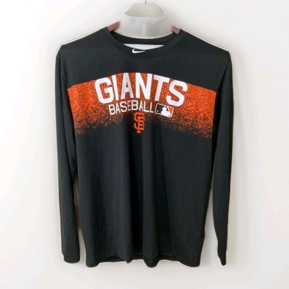 Nike Dri-FIT Giants Shirt Mens XXL Black Long Sleeve Athletic Tee Quick Dry